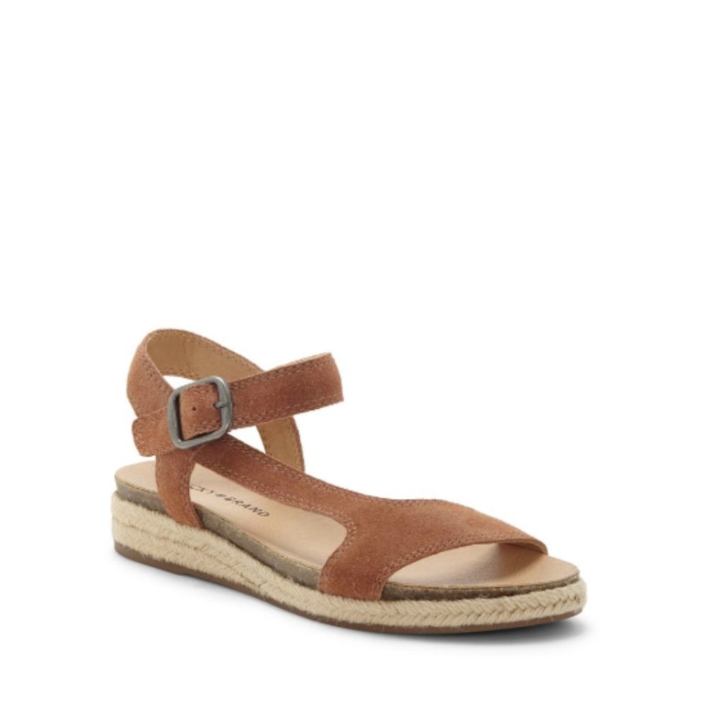 NWT! NEW IN BOX! LUCKY BRAND Gabrien Sandal In Latte Suede Size 8.5